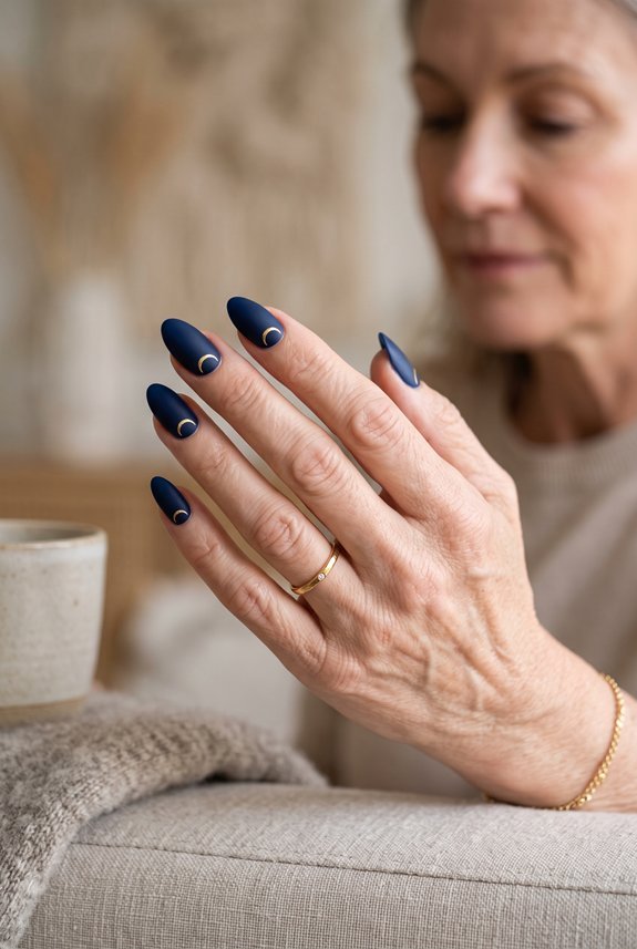 ethereal crescent moon manicure
