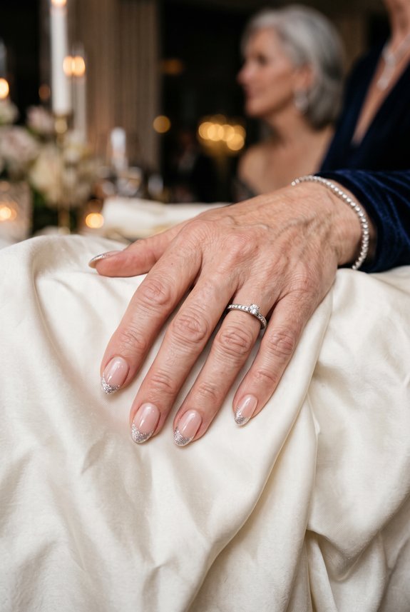 glittery embellished french nailtips
