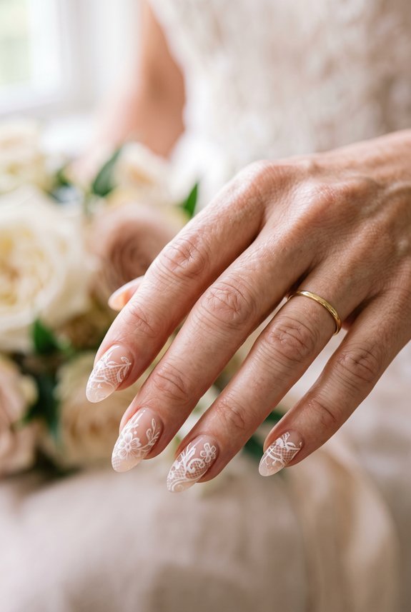 lace inspired feminine sophisticated manicure