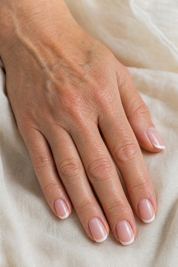 micro french manicure for mature