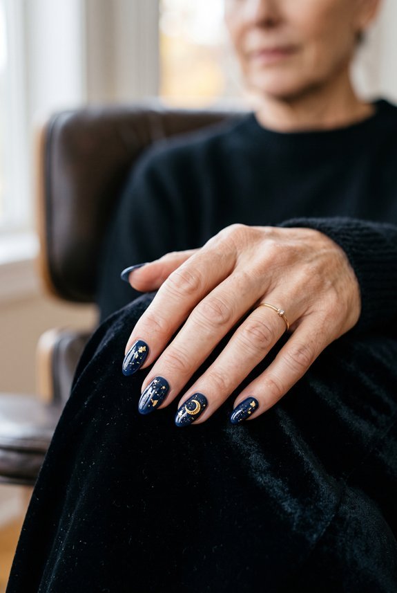 midnight navy with gold