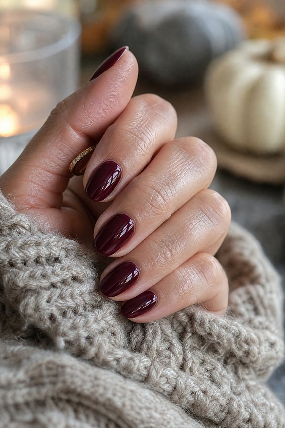 moody burgundy short almond