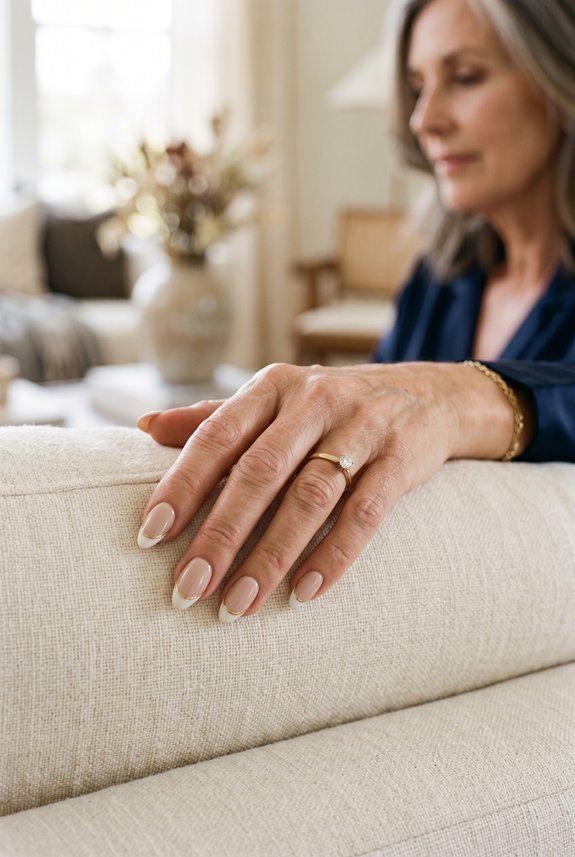 neutral nails with goldline