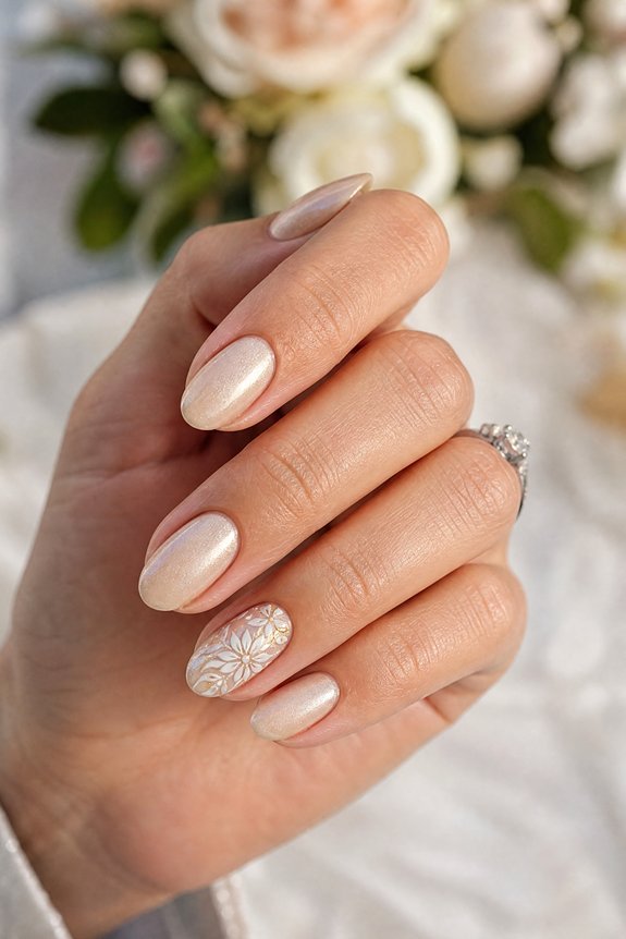 refined short almond nails