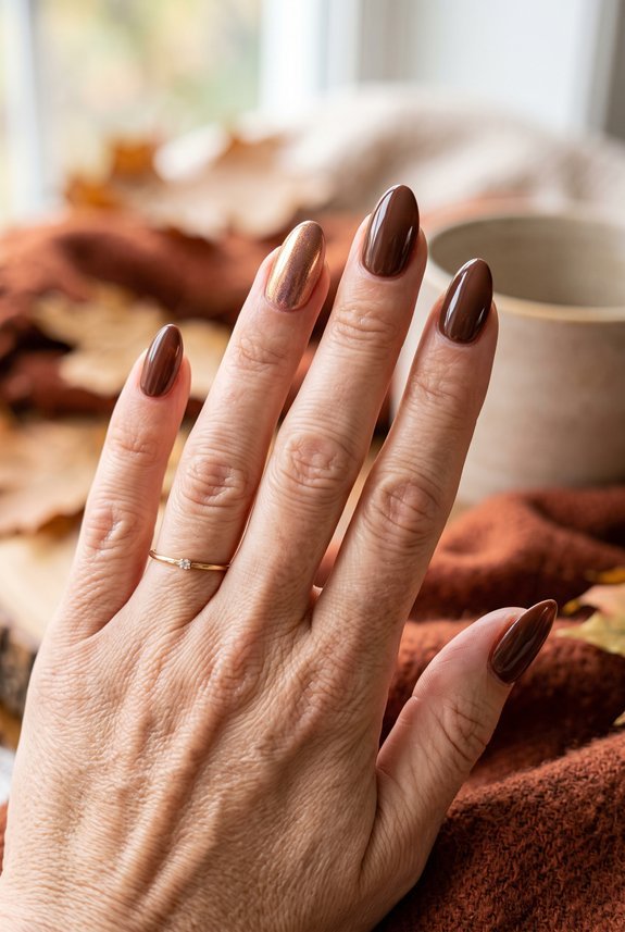 rich sophisticated chocolate nails