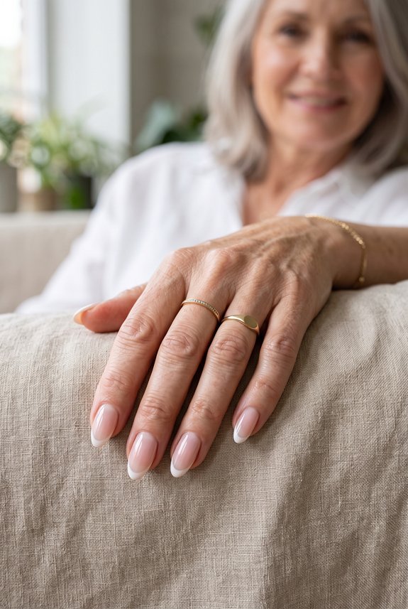 sheer translucent minimalist french nails