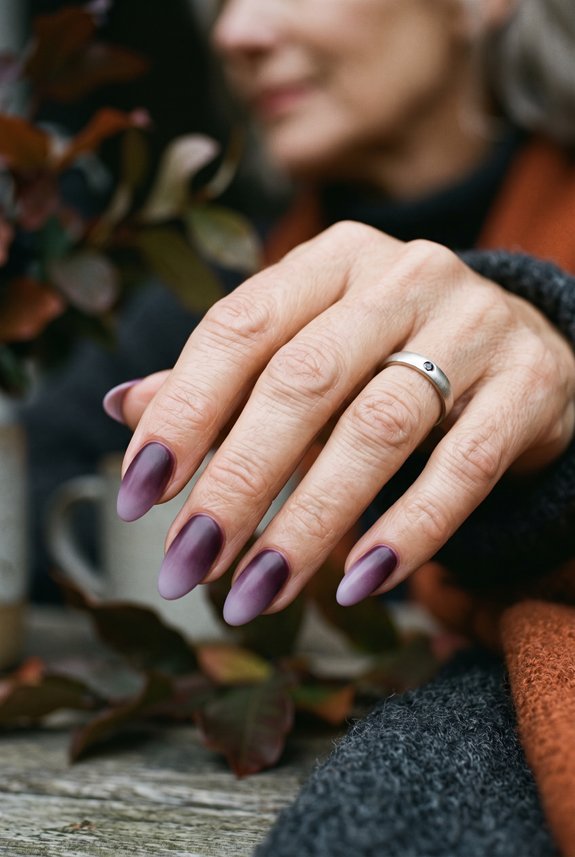 smoky purple ombr nails