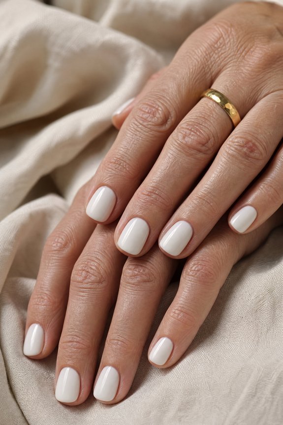 understated milky translucent nails